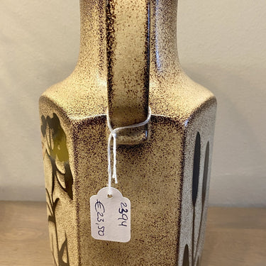 Vase - Scheurich Keramik - model 497-28 - W. Germany - decor of cattail