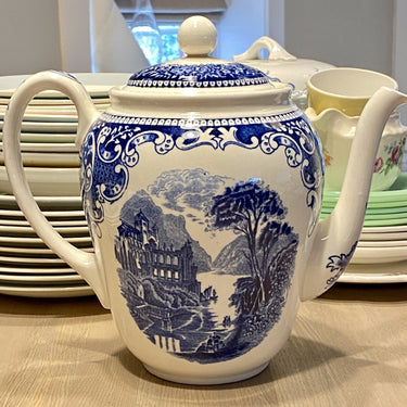 Coffee pot - round model - Petrus Regout - CASTILLO BLUE decor