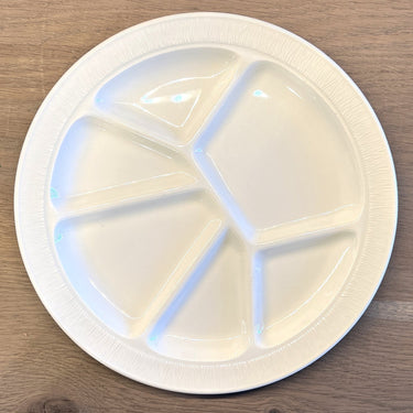 Fondueteller - Boch - cremefarbenes Dekor mit gearbeitetem Rand