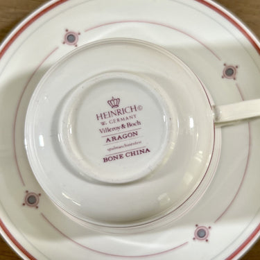 Kop en schotel - waarschijnlijk voor thee - Villeroy & Boch/Heinrich - porselein servies gemaakt tussen 1980 en 2005 - décor ARAGON