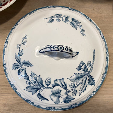 Deksel van een terrine - Société Céramique Maestricht - decor ETRURIA petrol