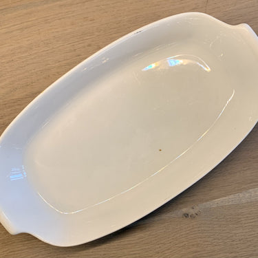 Auflaufform - länglich - Royal Sphinx - Parafeu - weiß mit blau/gelb/braunen Streifen