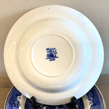 Deep plate / Soup plate / Spaghetti plate - larger model with a gold line - Fenton Victoria Porcelain - WILLOW decor