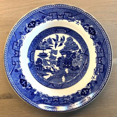 Deep plate / Soup plate / Spaghetti plate - larger model with a gold line - Fenton Victoria Porcelain - WILLOW decor