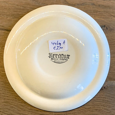 Platzteller - Boch Keramis - Goldrand mit gelb/blauer und violett-blauer Blumendekoration am Rand
