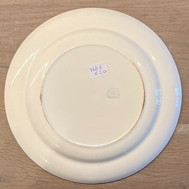 Dinner plate - Petrus Regout - decor of grey with pink flowers