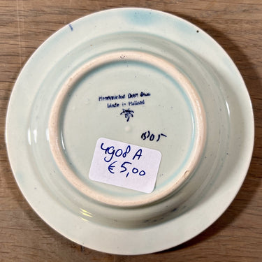 Aschenbecher - rundes Modell - handbemalt Delft Blau / Made in Holland - Dekor mit goldfarbenen Akzenten