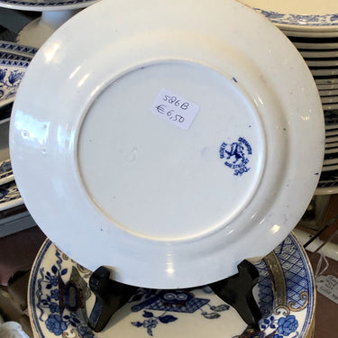 Ontbijtbordje - Société Céramique - décor SADO - blauw met luster