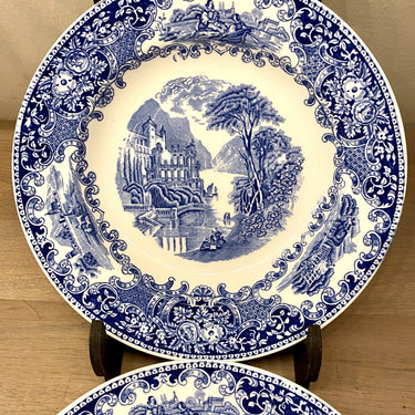 Deep plate / soup plate / assiette creuse / soup plate / Suppenteller - Petrus Regout - decor CASTILLO blue