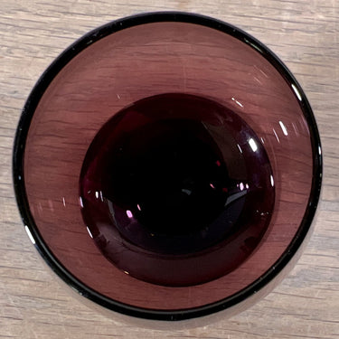 Liqueur glass / shot glass - vintage - unmarked - in dark red color with same colored foot
